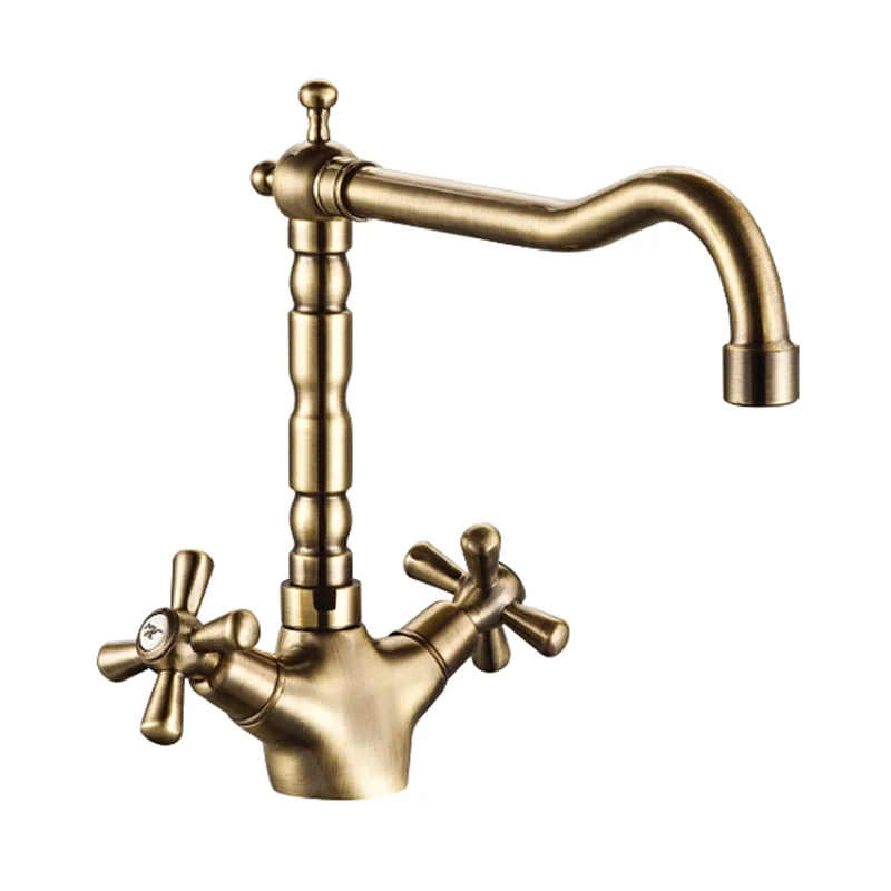 Robinet de cuisine à long cou brossé nickel plaqué