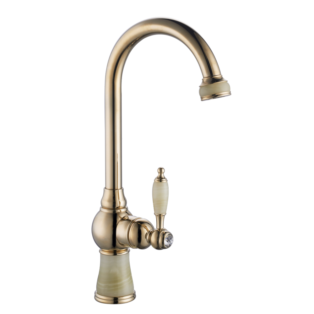 Retro light luxury high polish kitchen faucet